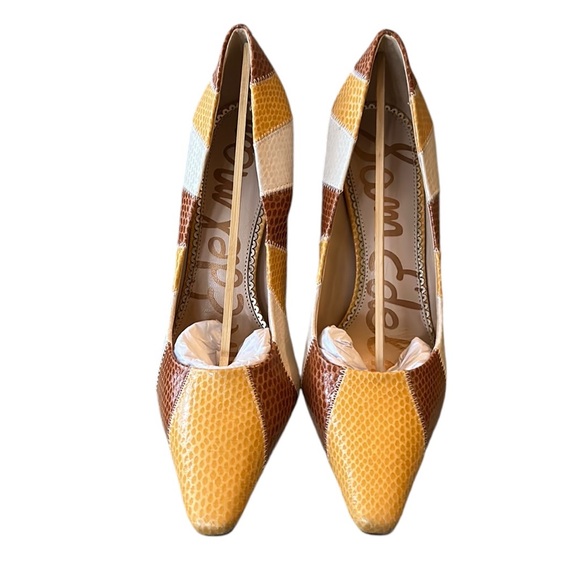 LN Sam Edelman Toni Snakeskin Embossed Colorblock Pumps Heels - 9 - Picture 10 of 16